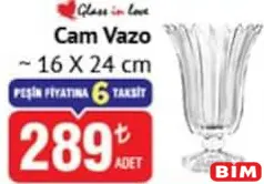 GLASS İN LOVE CAM VAZO 16X24 CM fiyat ve kampanya bilgisi